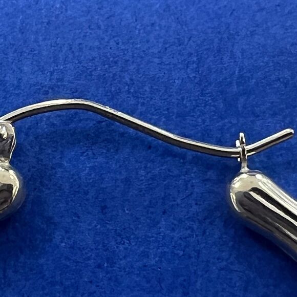 14k Gold Polished Bamboo Hoop Earrings - Picture 11 of 14